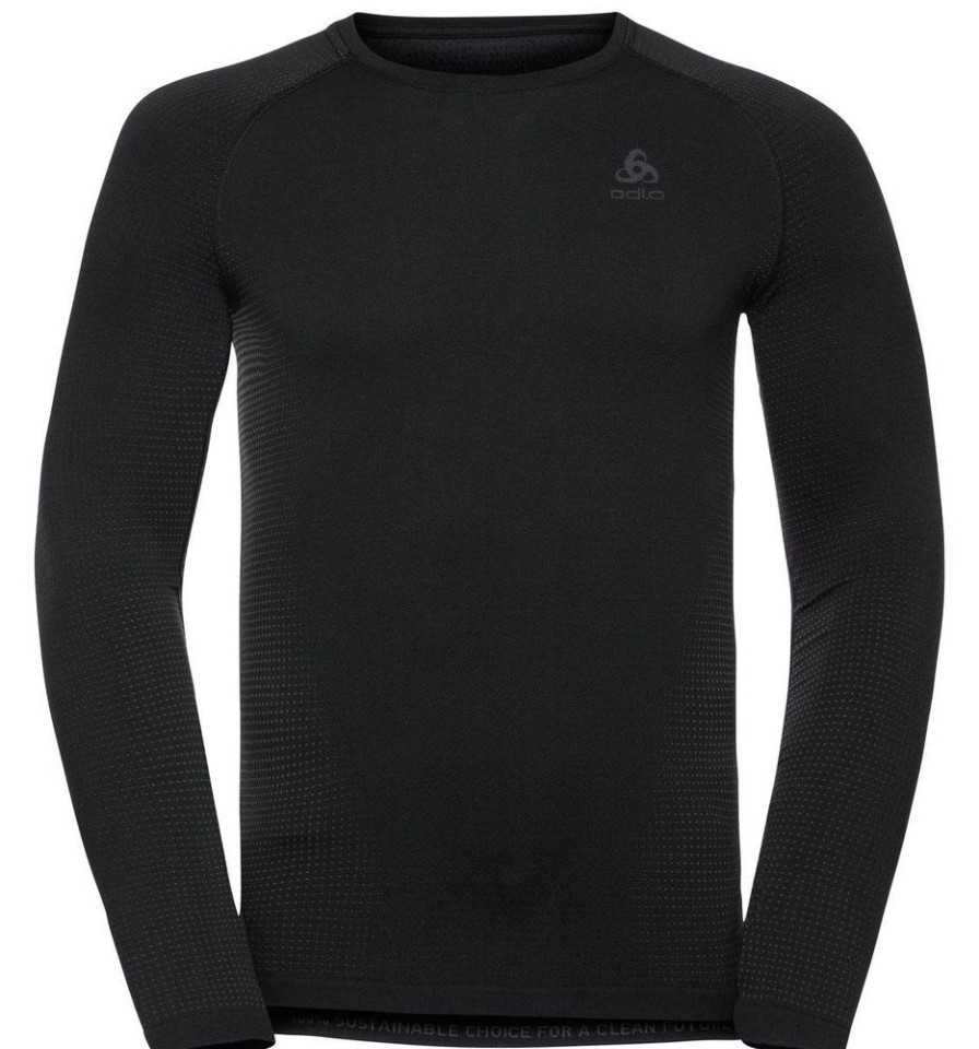 Outdoor Clothing ODLO | Odlo Bl Top Crew Neck L/S 196192 Black-New Odlo Graphite