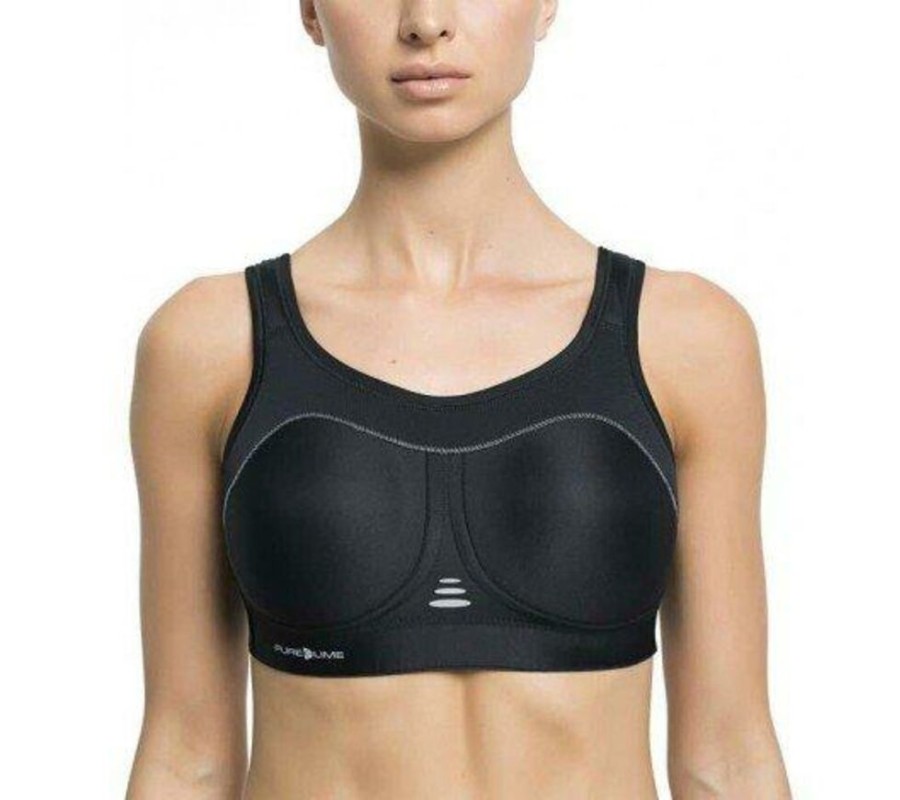 Outdoor Clothing PURELIME | Purelime Padded Athletic Bra Black/Cool Grey