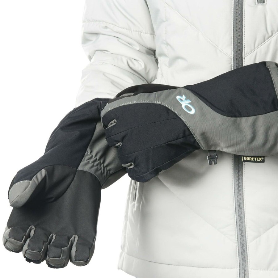 Outdoor Clothing OUTDOOR RESEARCH | Outdoor Research Women'S Arete Gloves Black/Charcoal