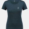 Outdoor Clothing HAGLOFS | Haglofs Ridge Hike Tee Women Tarn Blue Solid