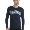 Outdoor Clothing ICEBREAKER | Icebreaker M Mer 200 Oasis Ls Crewe Remarkables Midnight Navy