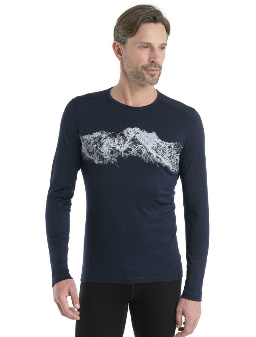 Outdoor Clothing ICEBREAKER | Icebreaker M Mer 200 Oasis Ls Crewe Remarkables Midnight Navy