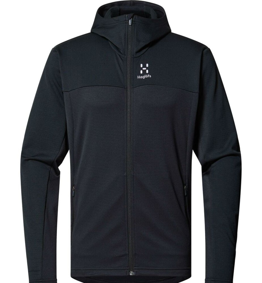 Outdoor Clothing HAGLOFS | Haglofs Lark Mid Hood Men True Black