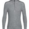 Outdoor Clothing ICEBREAKER | Icebreaker M Lodge Ls Half Zip Sweater Gritstone Hthr/Black