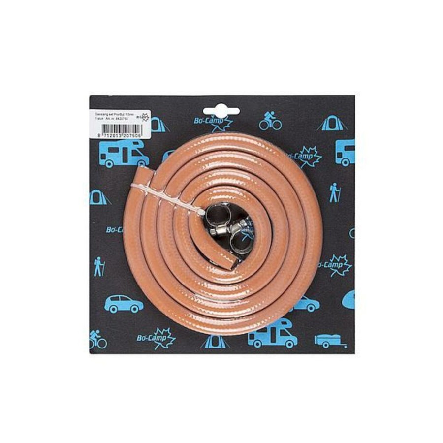 Kamperen BO-CAMP | Bo-Camp Gas Hose 1.5 Meter + Clamps Diverse