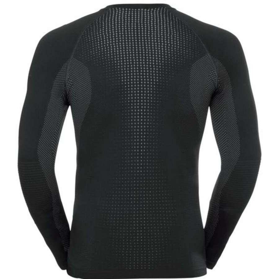 Outdoor Clothing ODLO | Odlo Performance Warm Suw Top Crew Neck L/S 188032 Black-Odlo Concrete Grey