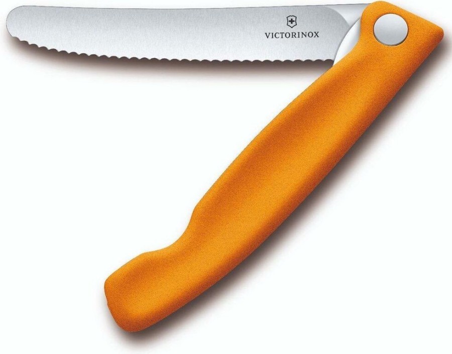 Equipment VICTORINOX | Victorinox Paring Knife Collapsible Serrated Orange Several