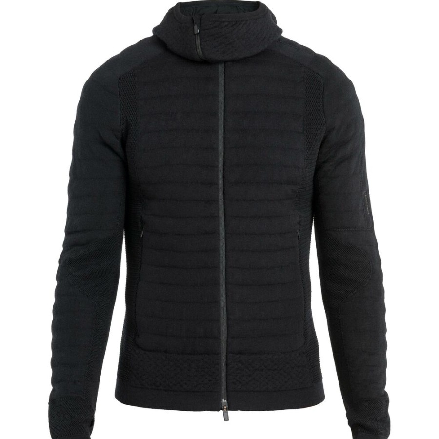 Outdoor Clothing ICEBREAKER | Icebreaker M Merino Zoneknit Exp Ls Zip Hoody Black