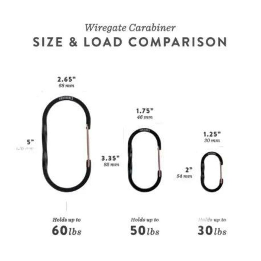 Travel BAREBONES | Barebones Wiregate Carabiner Small 3Pc Black Several