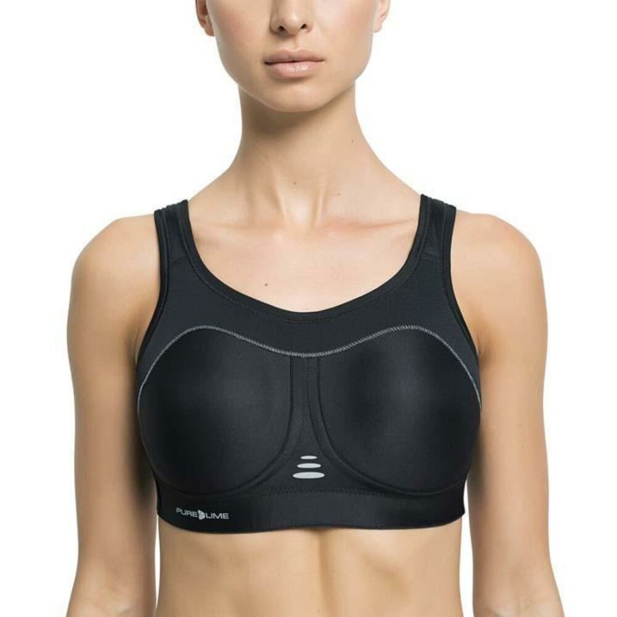 Outdoor Clothing PURELIME | Purelime Compression Bra High Impact Black