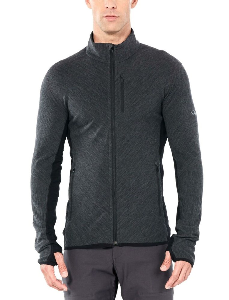 Outdoor Clothing ICEBREAKER | Icebreaker Mens Descender Ls Zip