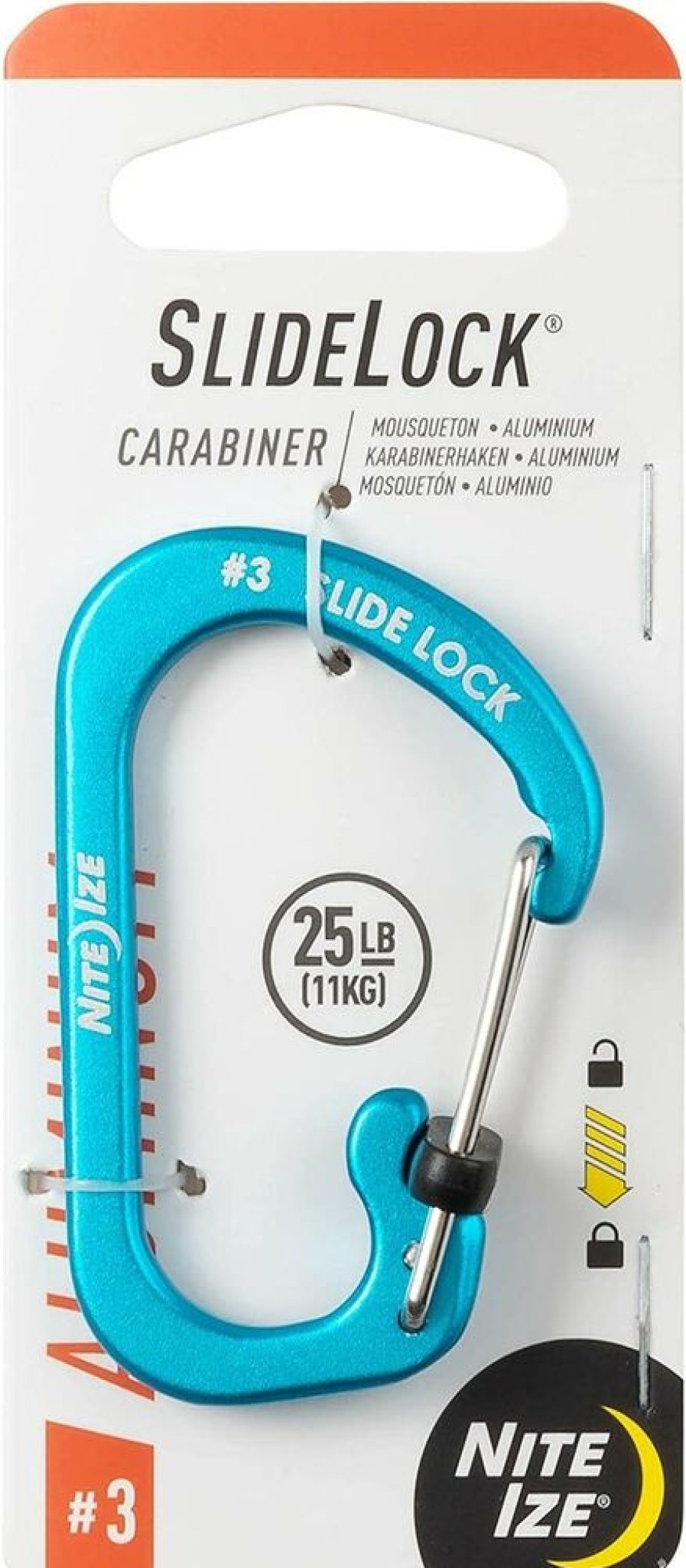 Travel NITE IZE | Nite Ize Carabiner #3 Slidelock Aluminum Blue Several