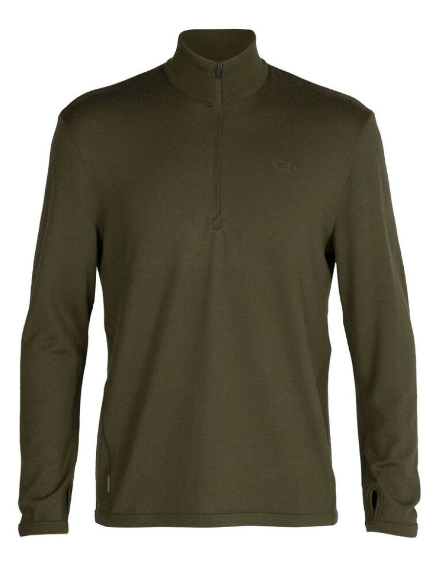 Outdoor Clothing ICEBREAKER | Icebreaker M Original Ls Half Zip Loden