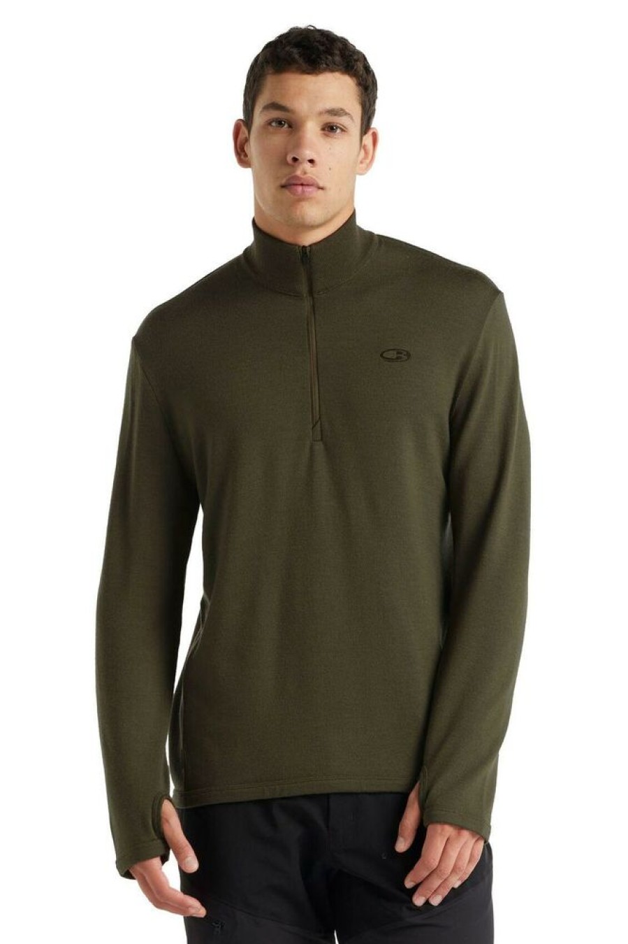 Outdoor Clothing ICEBREAKER | Icebreaker M Original Ls Half Zip Loden