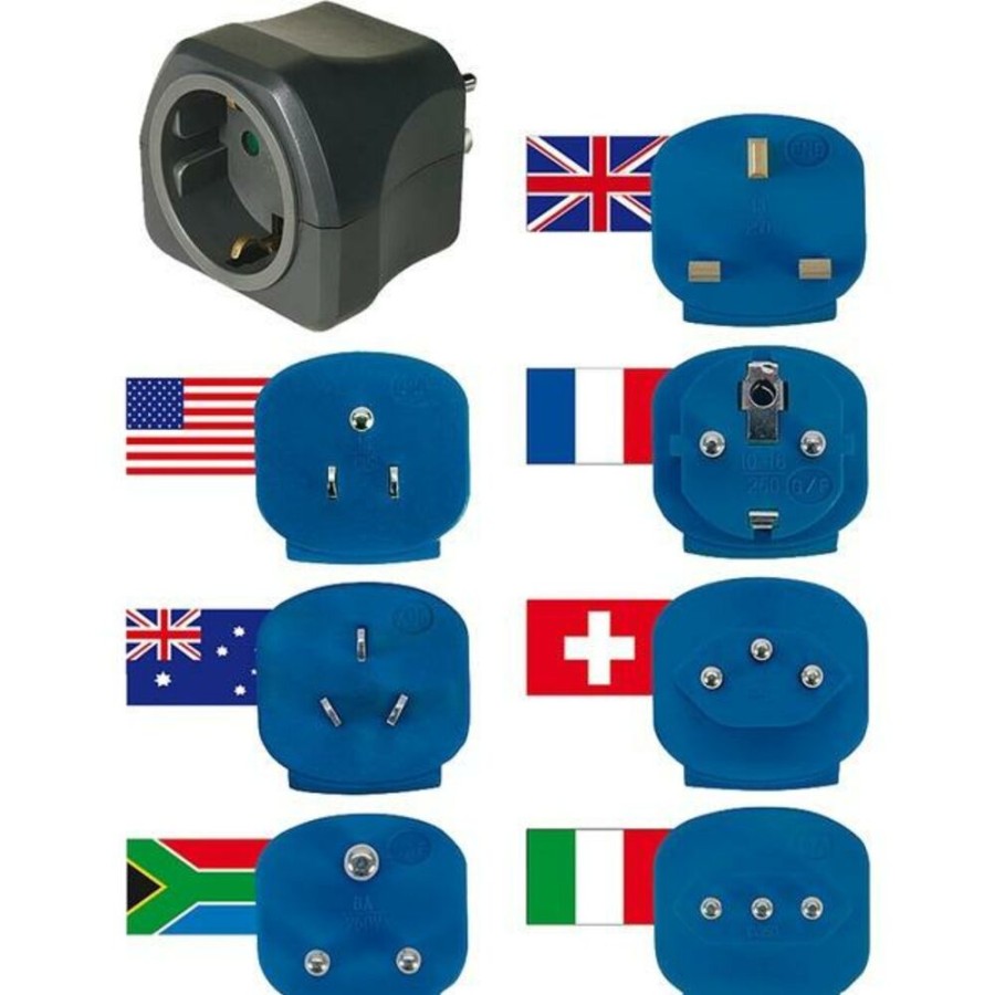 Equipment BRENNENSTUHL | Brennerstuhl Travel Plug Set With 7 Plugs 10A Fuse Several