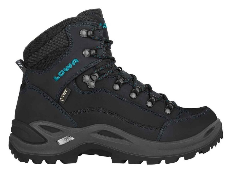 Shoes LOWA | Lowa Renegade Gtx Mid Ws Small Hiking Shoe Asphalt/Turquoise