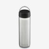 Kamperen KLEAN KANTEEN | Klean Kanteen 27Oz Classic Wide W/Loopcap Brushed Stainless Diverse