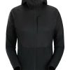 Outdoor Clothing ARCTERYX | Arcteryx Delta Hybrid Hoody Women Black