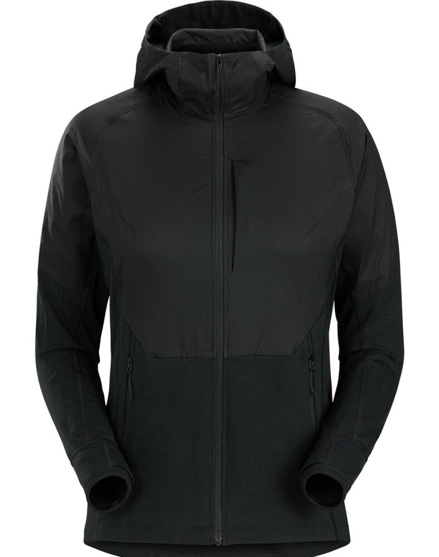 Outdoor Clothing ARCTERYX | Arcteryx Delta Hybrid Hoody Women Black