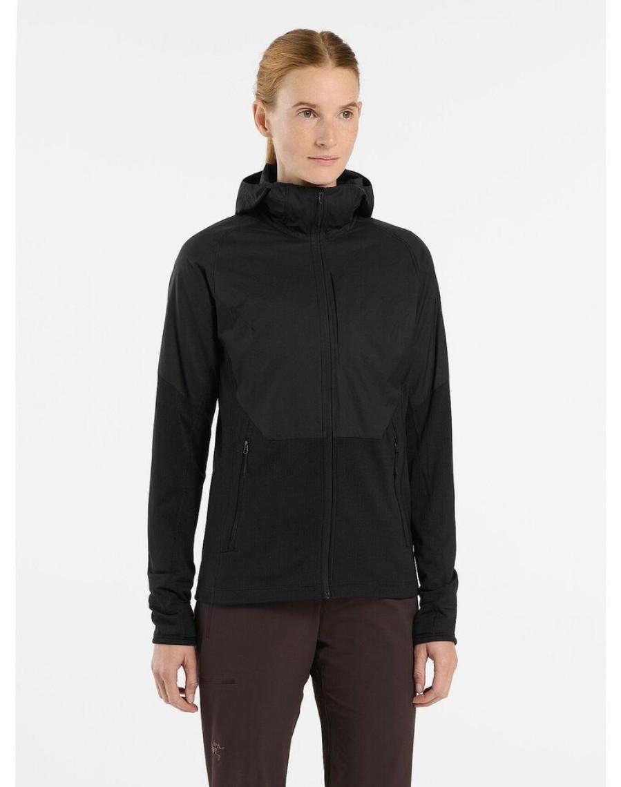 Outdoor Clothing ARCTERYX | Arcteryx Delta Hybrid Hoody Women Black