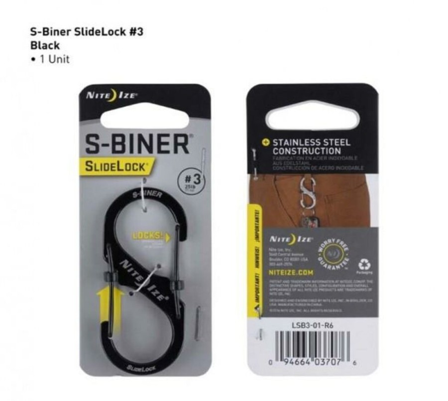 Travel NITE IZE | Nite Ize S-Biner #3 Slidelock Stainless Black Several