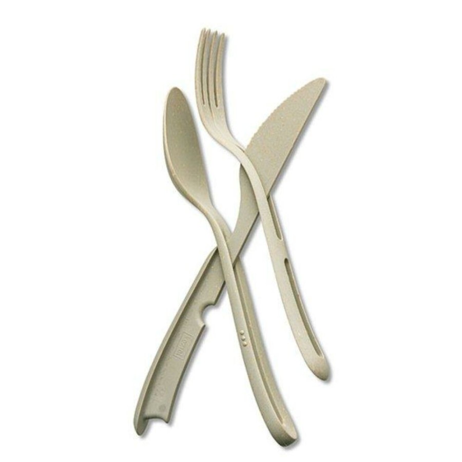 Kamperen KOZIOL | Koziol Klikk Cutlery Set 3 St Nature Desert Sand Diverse