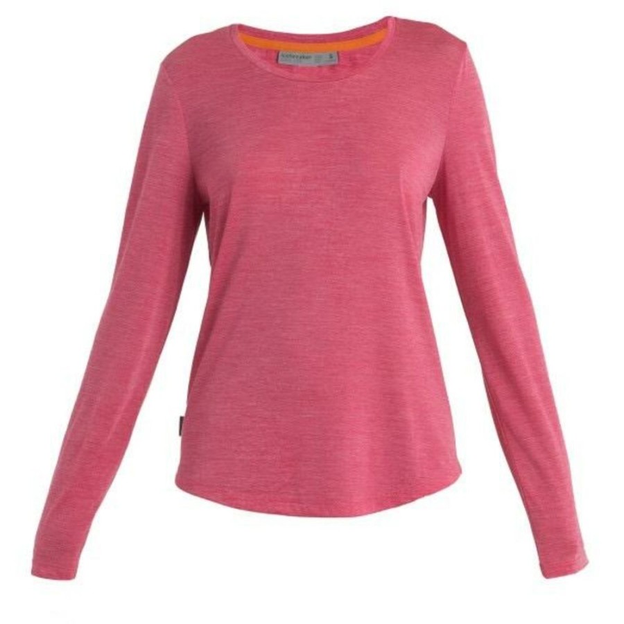 Outdoor Clothing ICEBREAKER | Icebreaker W Sphere Ii Ls Tee Electron Pink Hthr