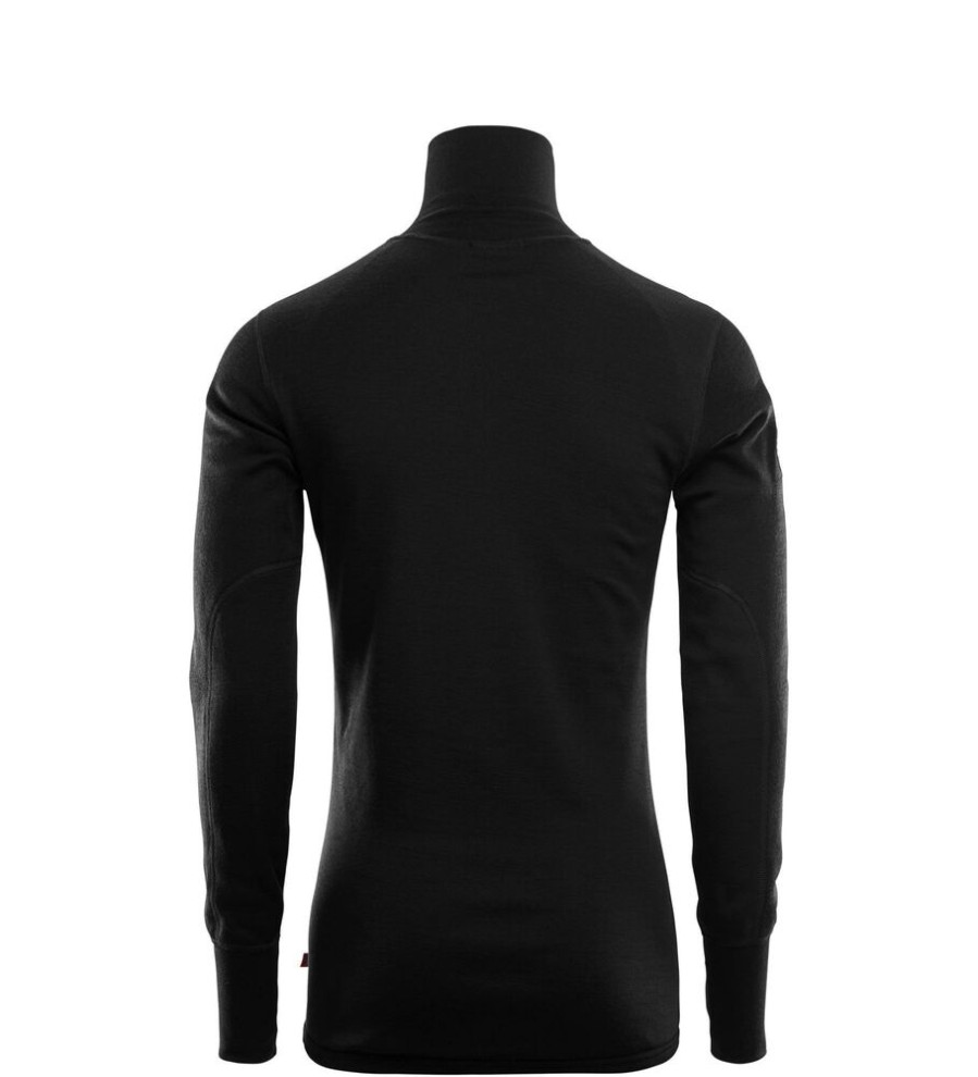 Outdoor Clothing ACLIMA | Aclima Doublewool Polo W/Zip Men Jet Black/Marengo