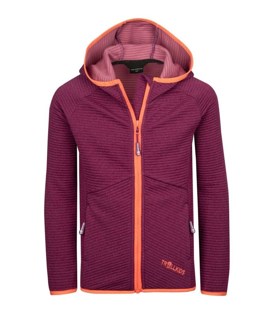 Outdoor Clothing TROLLKIDS | Trollkids Girls Sogndal Jacket Mulberry/Peach