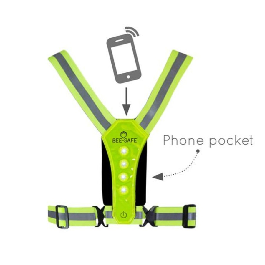 Travel BEE SEEN | Bee Seen Led Harness Usb +Phone Pocket Lime