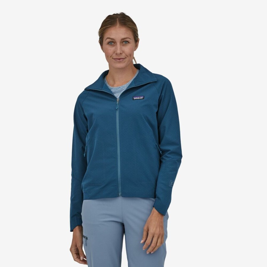 Outdoor Clothing PATAGONIA | Patagonia W'S R1 Crossstrata Jacket Lagom Blue