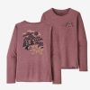 Outdoor Clothing PATAGONIA | Patagonia W'S L/S Cap Cool Daily Graphic Shirt Across The Trail: Evening Mauve X-Dye