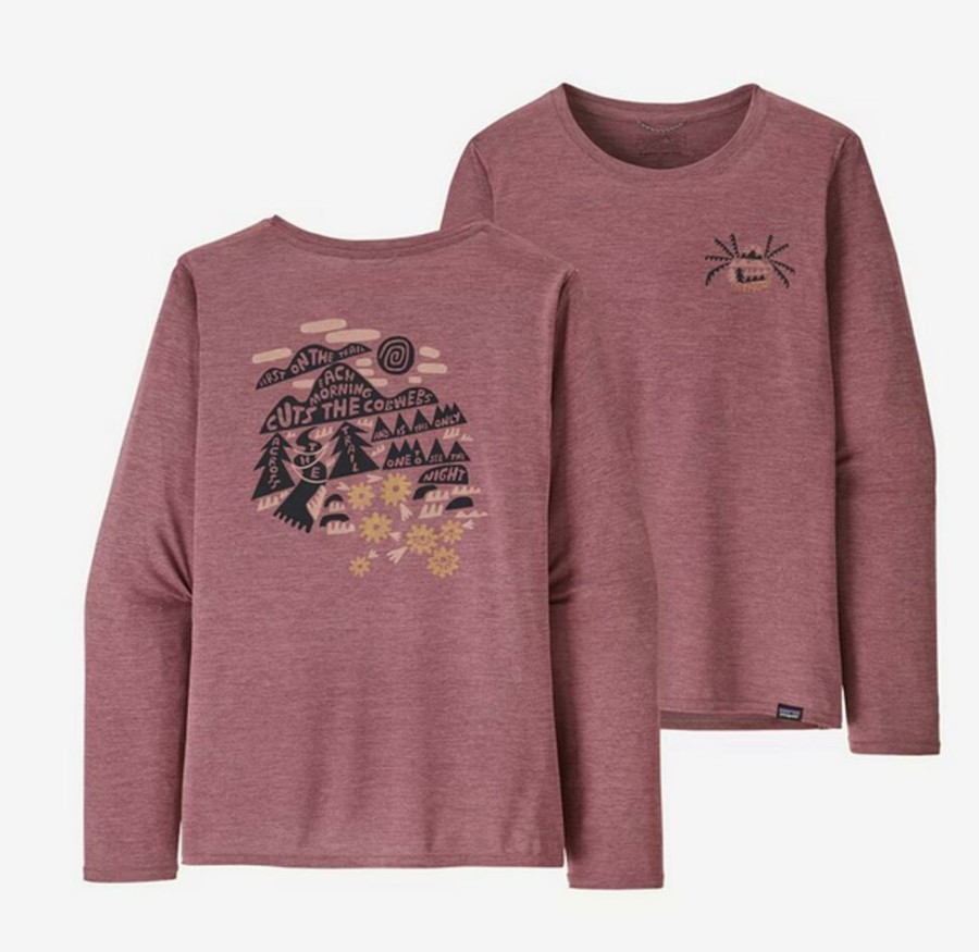 Outdoor Clothing PATAGONIA | Patagonia W'S L/S Cap Cool Daily Graphic Shirt Across The Trail: Evening Mauve X-Dye