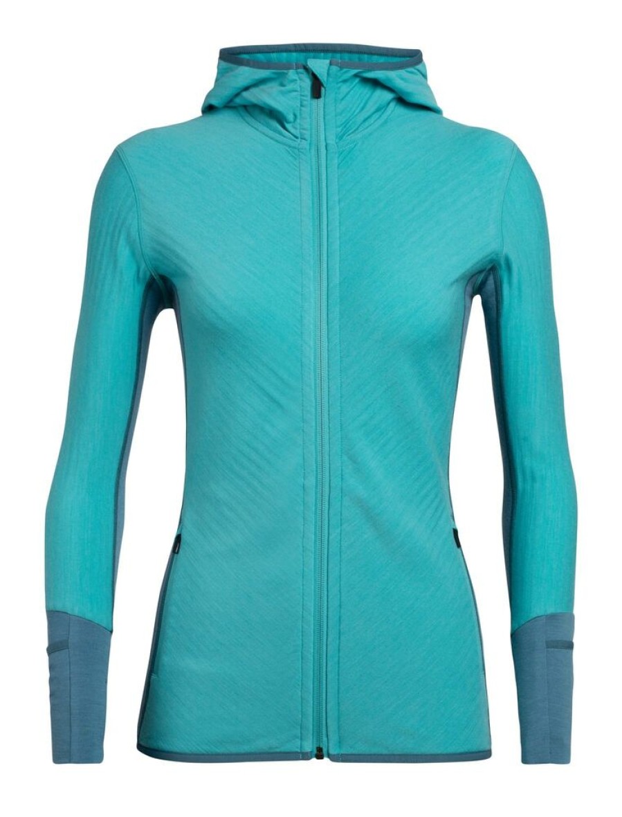 Outdoor Clothing ICEBREAKER | Icebreaker Wmns Descender Ls Zip Hood