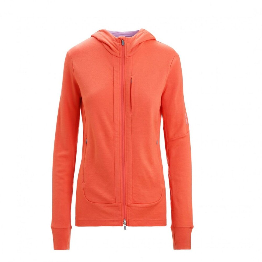 Outdoor Clothing ICEBREAKER | Icebreaker W Quantum Iii Ls Zip Hoodie