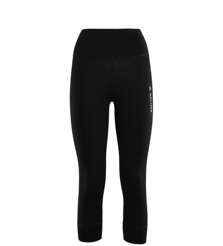 Outdoor Clothing ACLIMA | Aclima Warmwool 3/4 Longs Woman Jet Black