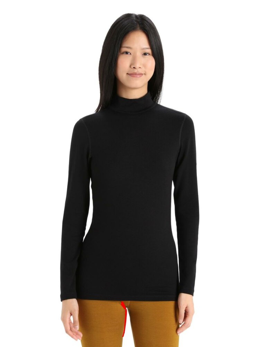 Outdoor Clothing ICEBREAKER | Icebreaker W 260 Tech Ls Turtleneck Black