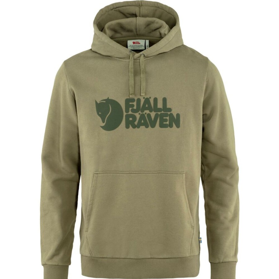 Outdoor Clothing FJALLRAVEN | Fjallraven Fjallraven Logo Hoodie Light Olive