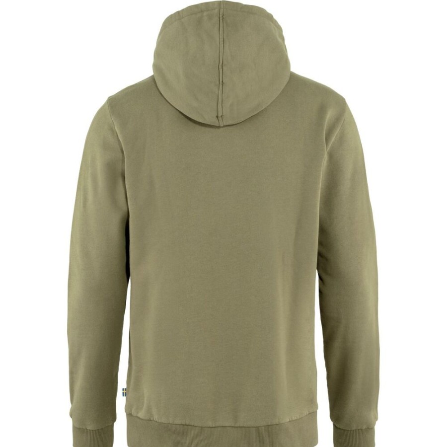 Outdoor Clothing FJALLRAVEN | Fjallraven Fjallraven Logo Hoodie Light Olive