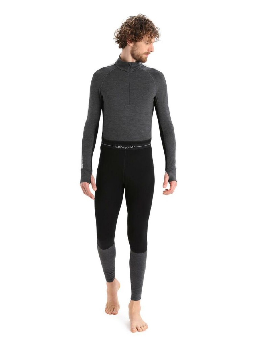 Outdoor Clothing ICEBREAKER | Icebreaker M 260 Zoneknit Leggings Black/Jet Hthr/Cb