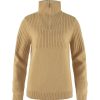 Outdoor Clothing FJALLRAVEN | Fjallraven Ovik Half Zip Knit W Dune Beige