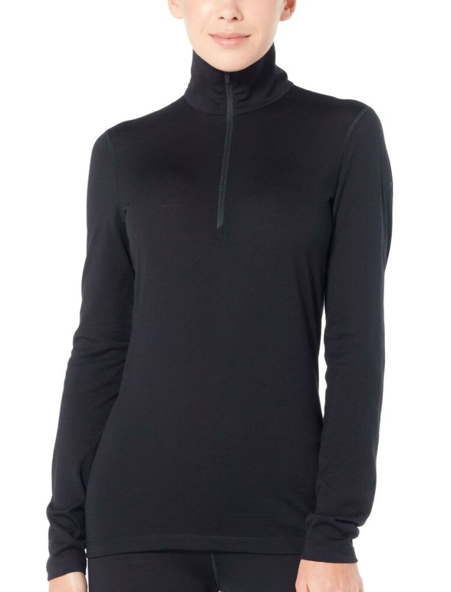 Outdoor Clothing ICEBREAKER | Icebreaker Wmns 200 Oasis Ls Half Zip Black