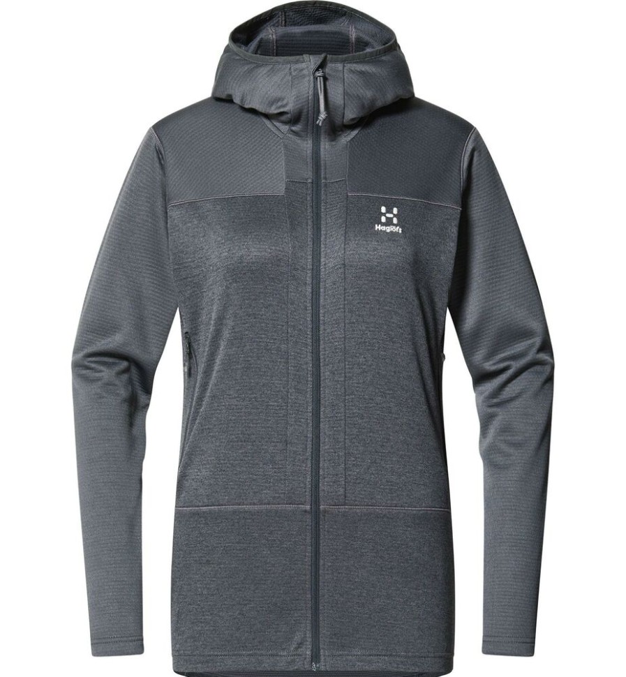 Outdoor Clothing HAGLOFS | Haglofs Roc Flash Mid Hood Women Magnetite