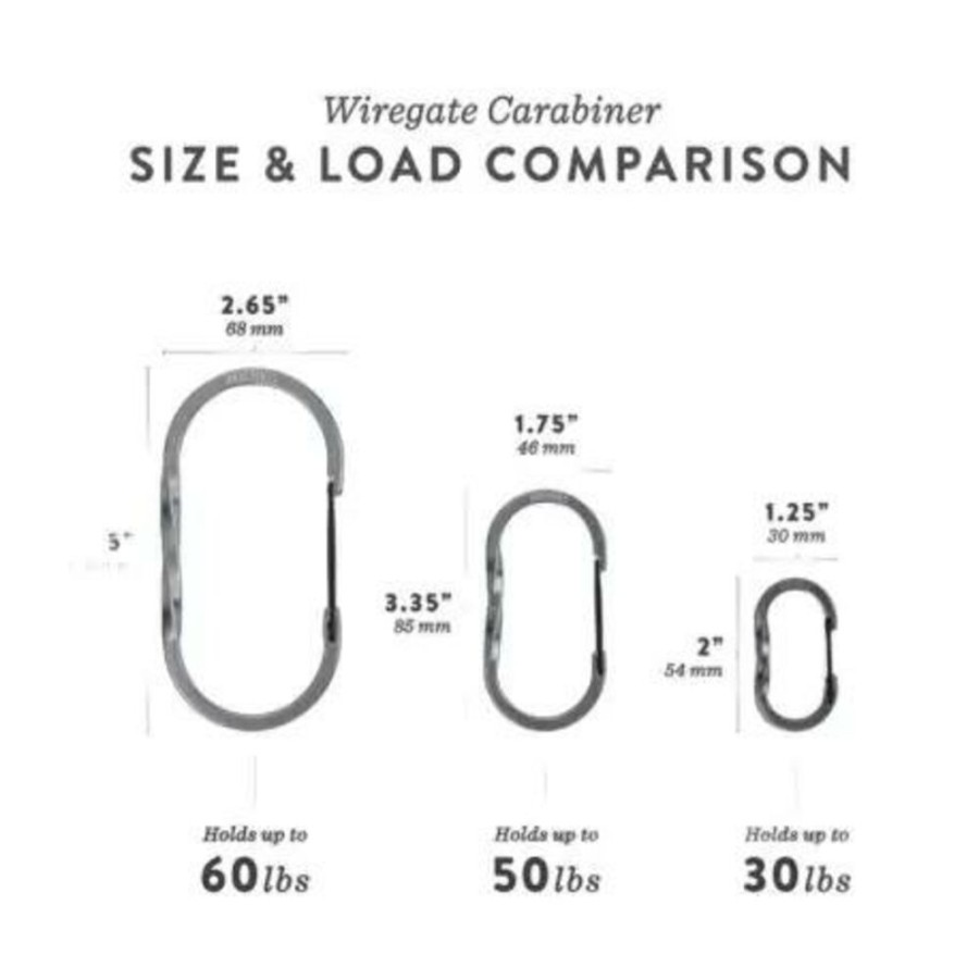 Travel BAREBONES | Barebones Wiregate Carabiner Small 3Pc Gunmetal Several