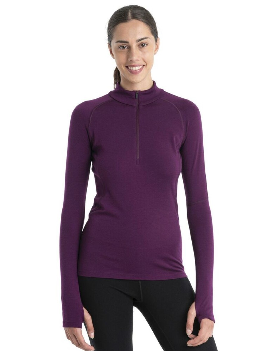 Outdoor Clothing ICEBREAKER | Icebreaker W 300 Merinofine Polar Ls Half Zip Nightshade