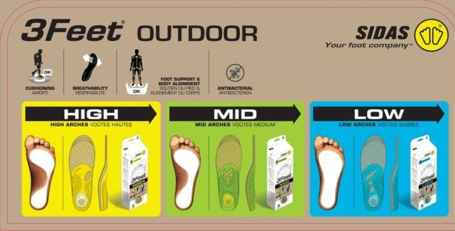 Mountain Sports & Winter Sports SIDAS | Sidas 3 Feet Outdoor Low Neutral - Inlegzolen Several