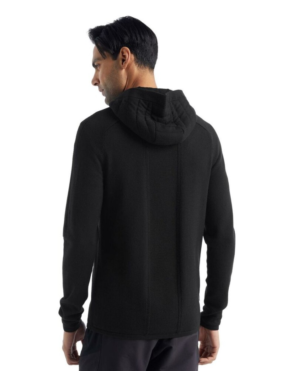 Outdoor Clothing ICEBREAKER | Icebreaker M Zoneknit Ls Zip Hood Black