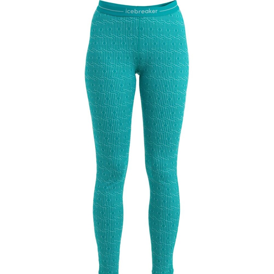 Outdoor Clothing ICEBREAKER | Icebreaker W Merino 260 Vertex Legging Flux Green / Snow