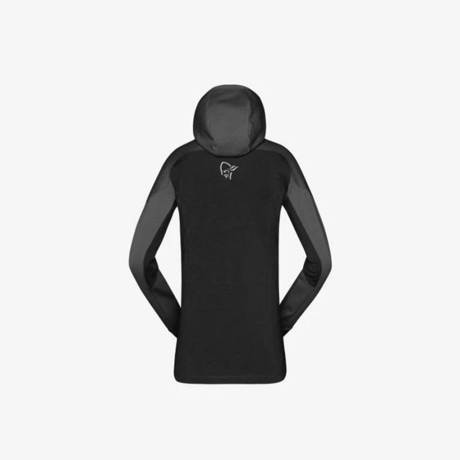 Outdoor Clothing NORRONA | Norrona Trollveggen Powerstretch Pro Zip Hood W'S Caviar Black