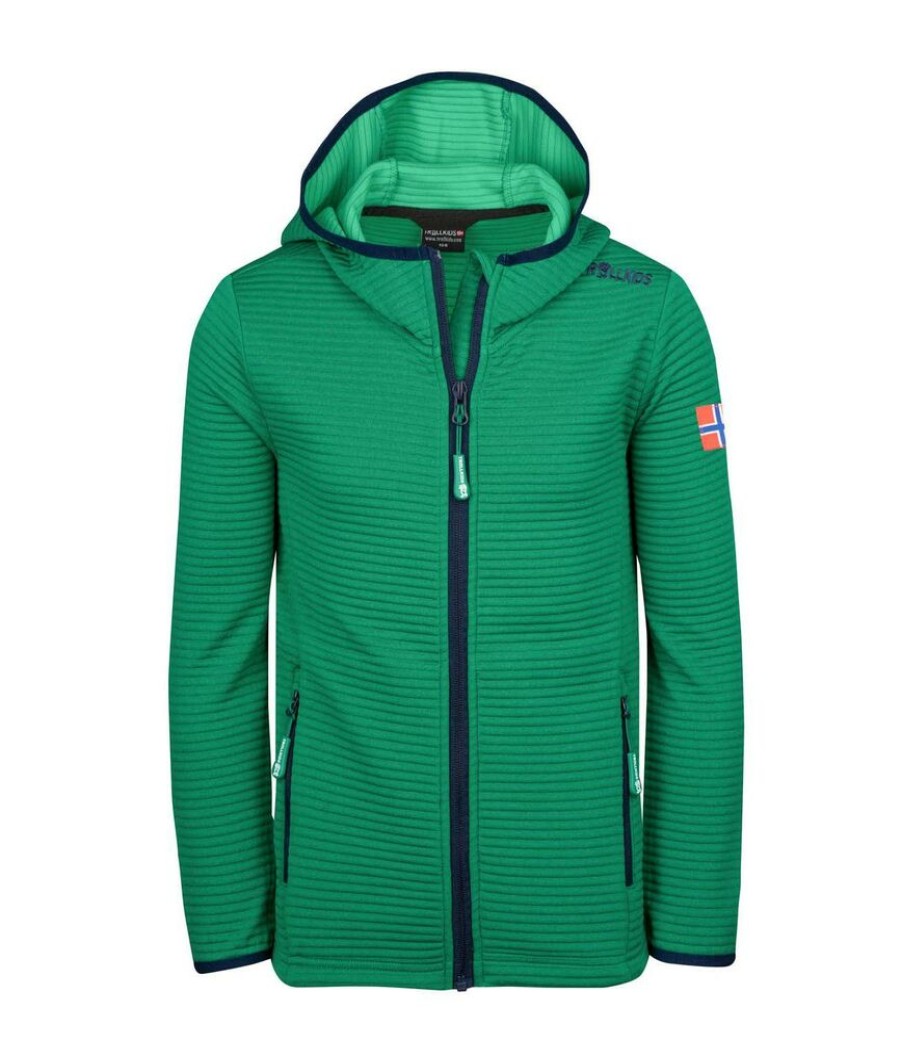 Outdoor Clothing TROLLKIDS | Trollkids Kids Sogndal Jacket Pepper Green/Navy